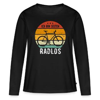 Ich Bin Selten Radlos - Frauen Premium Bio Langarmshirt - Schwarz - Vorne - Julia (174cm)