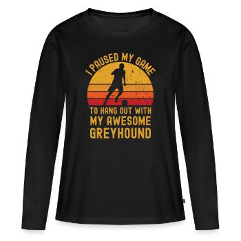 Football et Greyhound - T-shirt manches longues Premium bio Femme - noir - Devant - Julia (174cm)