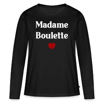 Madame Boulette - T-shirt manches longues Premium bio Femme - noir - Devant - Julia (174cm)