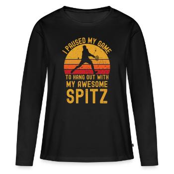Tennis et Spitz - T-shirt manches longues Premium bio Femme - noir - Devant - Julia (174cm)