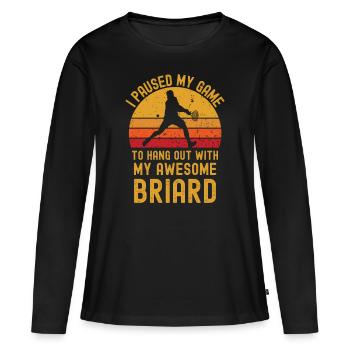 Tennis and Briard - Women's Premium Organic Long Sleeve Shirt - black - Front - Julia (174cm)