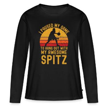 Basketball et Spitz - T-shirt manches longues Premium bio Femme - noir - Devant - Julia (174cm)