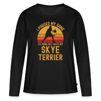 Basket-ball et Skye Terrier - T-shirt manches longues Premium bio Femme - noir - Devant - Julia (174cm)