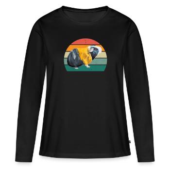 Cochon d’Inde Cochon d’Inde Maman Cochon d’Inde - T-shirt manches longues Premium bio Femme - noir - Devant - Julia (174cm)