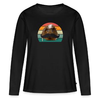 Cochon d’Inde Cochon d’Inde Maman Cochon d’Inde - T-shirt manches longues Premium bio Femme - noir - Devant - Julia (174cm)