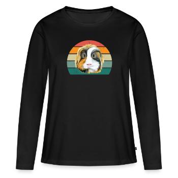 Cochon d’Inde Cochon d’Inde Maman Cochon d’Inde - T-shirt manches longues Premium bio Femme - noir - Devant - Julia (174cm)