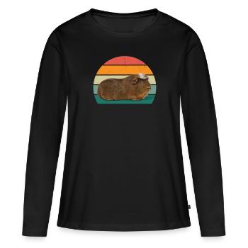 Cochon d’Inde Cochon d’Inde Maman Cochon d’Inde - T-shirt manches longues Premium bio Femme - noir - Devant - Julia (174cm)