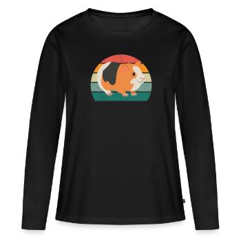 Cochon d’Inde Cochon d’Inde Maman Cochon d’Inde - T-shirt manches longues Premium bio Femme - noir - Devant - Julia (174cm)