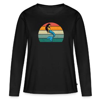 Sirène Sirène Homme Caudal Fin Sirène Sirène - T-shirt manches longues Premium bio Femme - noir - Devant - Julia (174cm)
