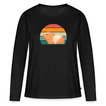 Cochon d’Inde Cochon d’Inde Maman Cochon d’Inde - T-shirt manches longues Premium bio Femme - noir - Devant - Julia (174cm)