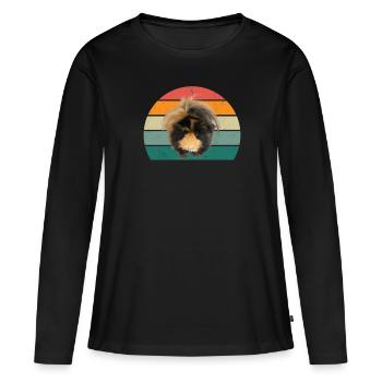 Cochon d’Inde Cochon d’Inde Maman Cochon d’Inde - T-shirt manches longues Premium bio Femme - noir - Devant - Julia (174cm)