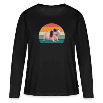 Cochon d’Inde Cochon d’Inde Maman Cochon d’Inde - T-shirt manches longues Premium bio Femme - noir - Devant - Julia (174cm)