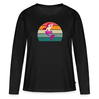 Sirène Sirène Homme Caudal Fin Sirène Sirène - T-shirt manches longues Premium bio Femme - noir - Devant - Julia (174cm)