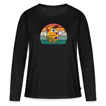 Peintre Peintre Dessin Dessinatrice Dessinatrice Couleur - T-shirt manches longues Premium bio Femme - noir - Devant - Julia (174cm)
