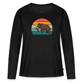 Mammouth Ice Age Elephants Fur Snow Ice Stone Age - T-shirt manches longues Premium bio Femme - noir - Devant - Julia (174cm)
