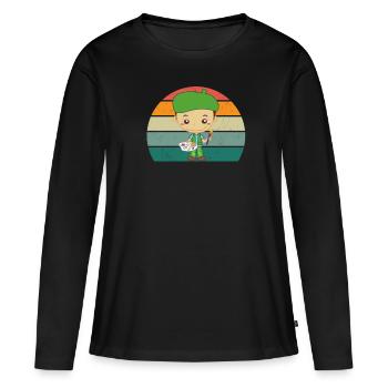 Peintre Peintre Dessin Dessinatrice Dessinatrice Couleur - T-shirt manches longues Premium bio Femme - noir - Devant - Julia (174cm)
