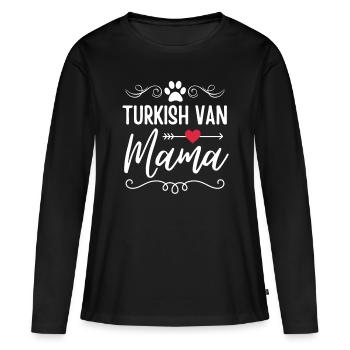 Turkish-Van Cat Mama - Women's Premium Organic Long Sleeve Shirt - black - Front - Julia (174cm)