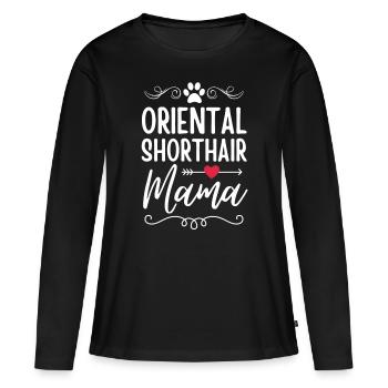 Orientalisch Kurzhaar Mama - Frauen Premium Bio Langarmshirt - Schwarz - Vorne - Julia (174cm)