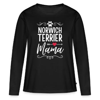 Norwich Terrier Mama - Women's Premium Organic Long Sleeve Shirt - black - Front - Julia (174cm)