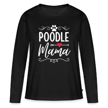Pudel Mama - Frauen Premium Bio Langarmshirt - Schwarz - Vorne - Julia (174cm)