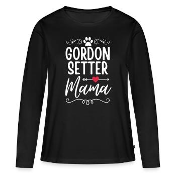 Gordon-Setter Maman - T-shirt manches longues Premium bio Femme - noir - Devant - Julia (174cm)