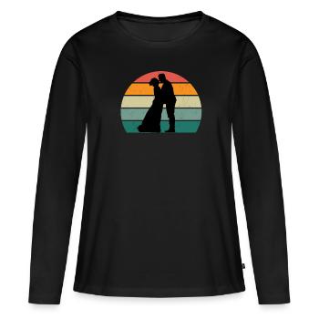 Heiraten Heirat Hochzeit Freund Freundin Ehe Liebe - Frauen Premium Bio Langarmshirt - Schwarz - Vorne - Julia (174cm)