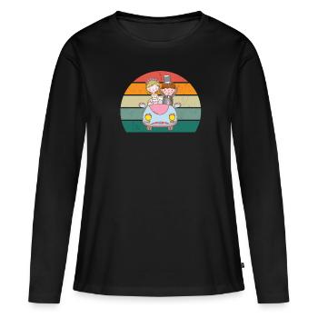 Heiraten Heirat Hochzeit Freund Freundin Ehe Liebe - Frauen Premium Bio Langarmshirt - Schwarz - Vorne - Julia (174cm)