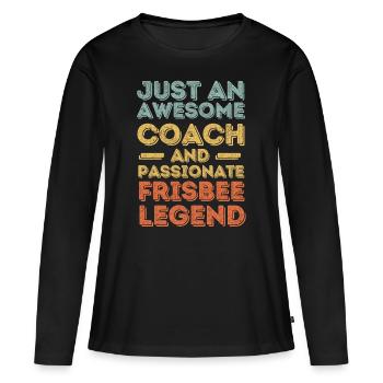 Trainer Frisbee retro - Women's Premium Organic Long Sleeve Shirt - black - Front - Julia (174cm)
