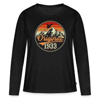 Original 1933 - T-shirt manches longues Premium bio Femme - noir - Devant - Julia (174cm)