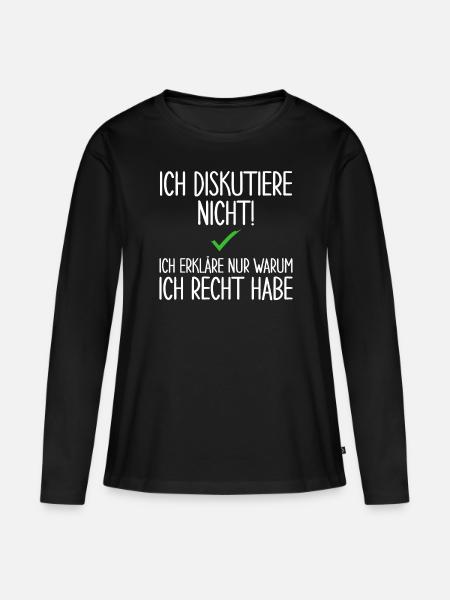 Ich Diskutiere Nicht - Frauen Premium Bio Langarmshirt - Schwarz