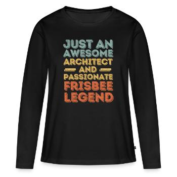 Architect Frisbee retro - Women's Premium Organic Long Sleeve Shirt - black - Front - Julia (174cm)