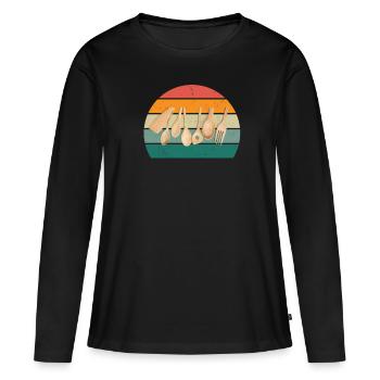 Kocher Chef Chef Cuisine Restaurant Bar Bistro - T-shirt manches longues Premium bio Femme - noir - Devant - Julia (174cm)