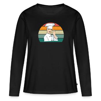 Kocher Chef Chef Cuisine Restaurant Bar Bistro - T-shirt manches longues Premium bio Femme - noir - Devant - Julia (174cm)