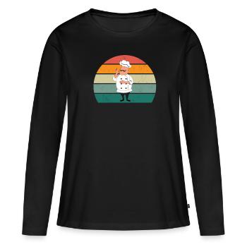 Kocher Chef Chef Cuisine Restaurant Bar Bistro - T-shirt manches longues Premium bio Femme - noir - Devant - Julia (174cm)