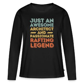 Architecte Rafting rétro - T-shirt manches longues Premium bio Femme - noir - Devant - Julia (174cm)