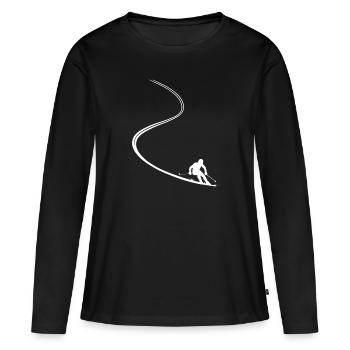 Skieur - Poudreuse - Sport - Ski - Piste - T-shirt manches longues Premium bio Femme - noir - Devant - Julia (174cm)