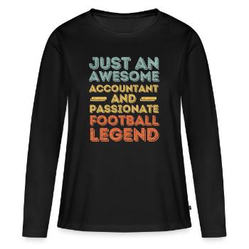 Buchhalter Fußball retro - Frauen Premium Bio Langarmshirt - Schwarz - Vorne - Julia (174cm)
