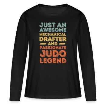 Technical draughtsman Judo retro - Women's Premium Organic Long Sleeve Shirt - black - Front - Julia (174cm)