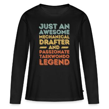 Technical draughtsman Taekwondo retro - Women's Premium Organic Long Sleeve Shirt - black - Front - Julia (174cm)