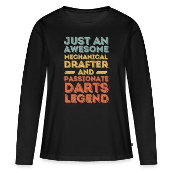 Technical draughtsman darts retro - Women's Premium Organic Long Sleeve Shirt - black - Front - Julia (174cm)
