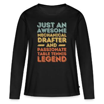 Technical draughtsman table tennis retro - Women's Premium Organic Long Sleeve Shirt - black - Front - Julia (174cm)