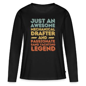 Technical draughtsman sand sailing retro - Women's Premium Organic Long Sleeve Shirt - black - Front - Julia (174cm)
