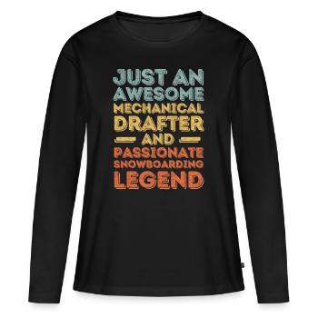 Technical draughtsman snowboard retro - Women's Premium Organic Long Sleeve Shirt - black - Front - Julia (174cm)