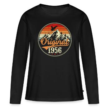 Original 1956 - T-shirt manches longues Premium bio Femme - noir - Devant - Julia (174cm)