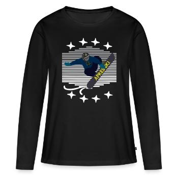 snowboarders, après-ski, fête après, piste - T-shirt manches longues Premium bio Femme - noir - Devant - Julia (174cm)