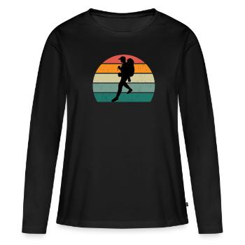 Kletterer Klettererin Bouldern Boulderin Klettern - Frauen Premium Bio Langarmshirt - Schwarz - Vorne - Julia (174cm)