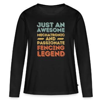 Mécatronique Escrime rétro - T-shirt manches longues Premium bio Femme - noir - Devant - Julia (174cm)