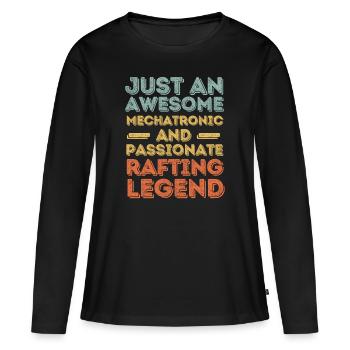 Mécatronique Rafting rétro - T-shirt manches longues Premium bio Femme - noir - Devant - Julia (174cm)
