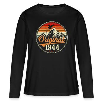 Original 1944 - T-shirt manches longues Premium bio Femme - noir - Devant - Julia (174cm)