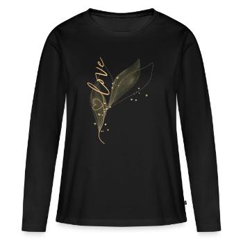 Amour - T-shirt manches longues Premium bio Femme - noir - Devant - Julia (174cm)